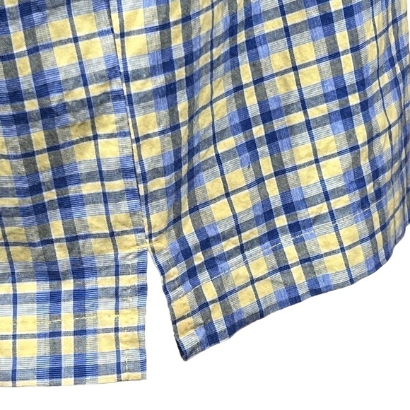 Pineapple Connection Men’s Blue & Yellow Plaid Button Down Shirt Oversized Large - Picture 5 of 14